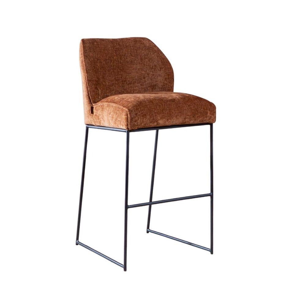 Barkruk Dalan chenille koper 85 cm
