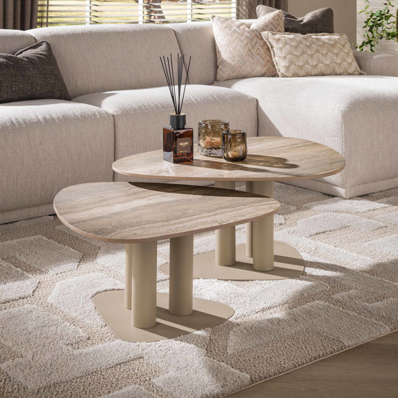 Salontafel Graen driehoekig set van 2