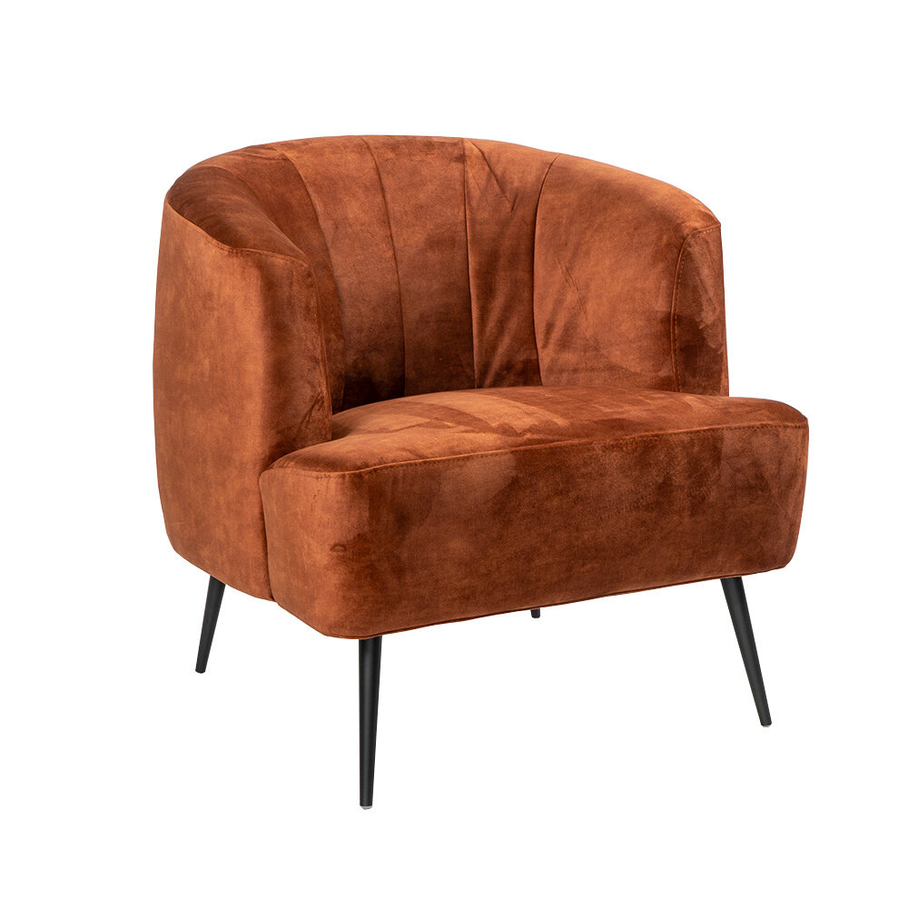 Fauteuil Salmi velours koper