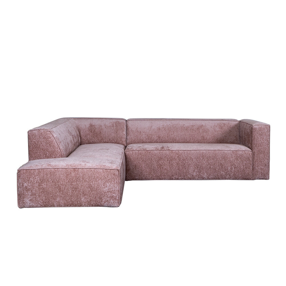Hoekbank Gravo chenille roze links