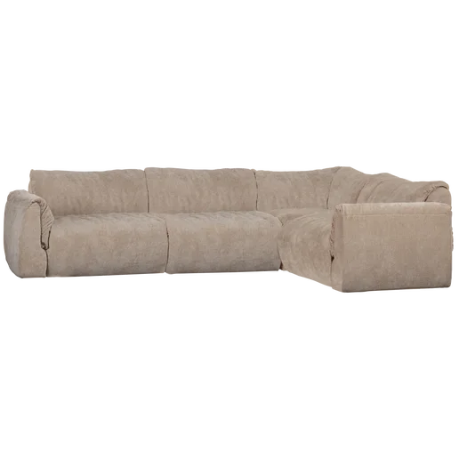 Hoekbank Korna polyester beige rechts 301 cm