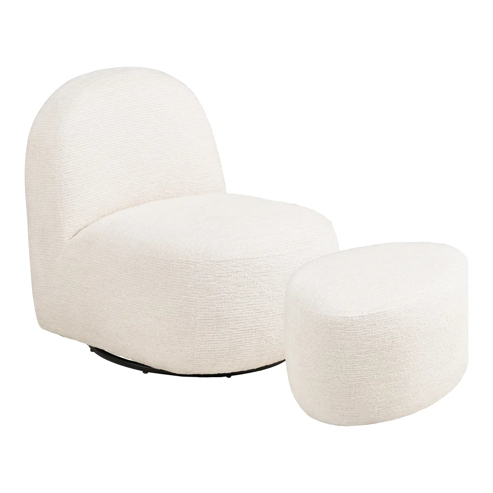 Fauteuil Galia metaal gebroken wit 67 cm