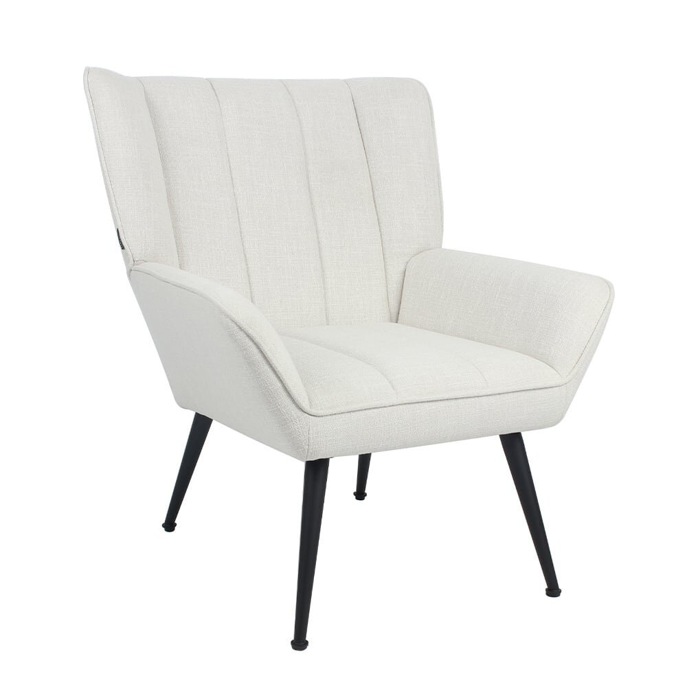 Fauteuil Kalvo stof gebroken wit