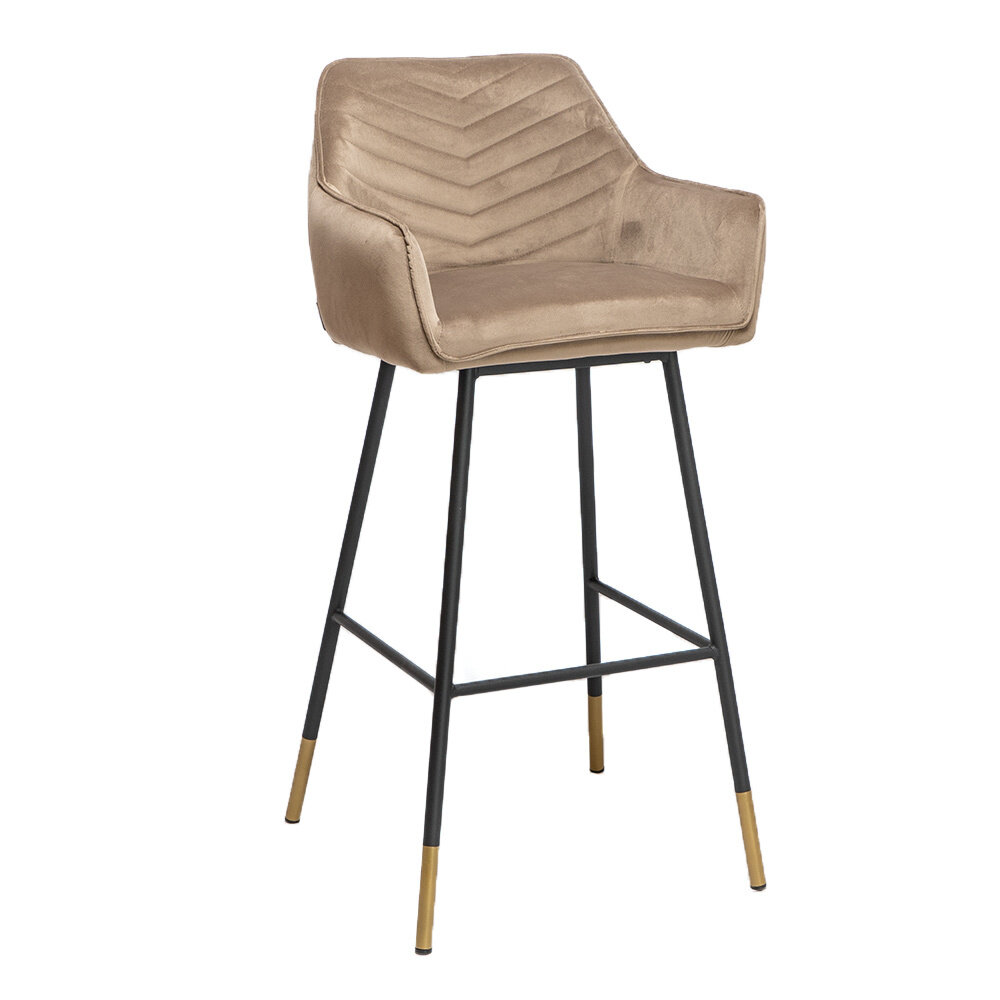 Barkruk Isna velours taupe 65 cm 52 cm