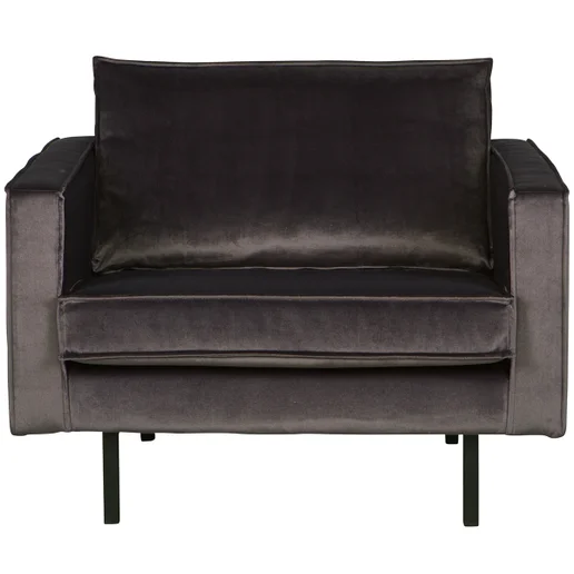 Fauteuil Galio velours grijs 105 × 85 cm hoog
