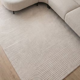 Vloerkleed Kalan polyester ivoor 290 × 1 cm hoog