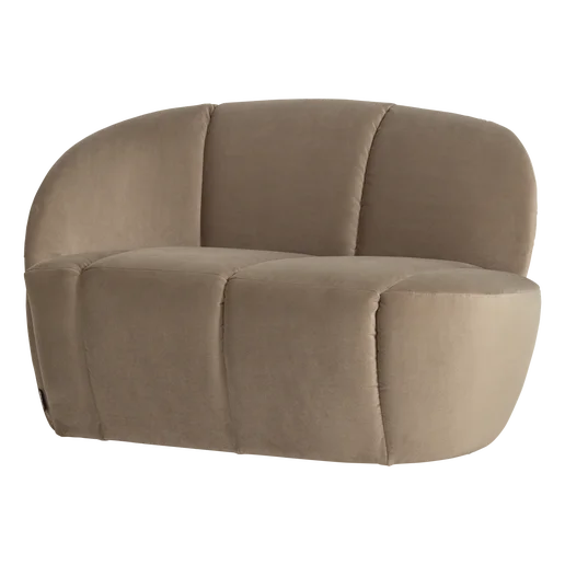 Bankje Dalen velours taupe 2-zits links