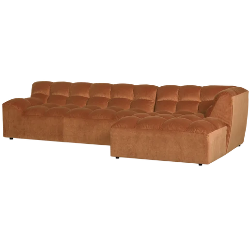 Chaise longue Galen polyester oranje rechts 324 cm