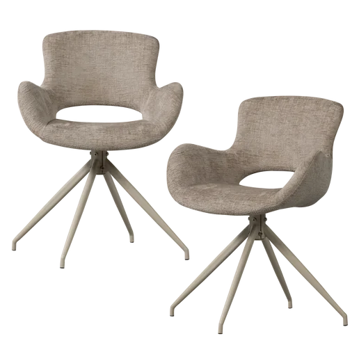 Eetkamerstoel Halia beige set van 2 58 cm