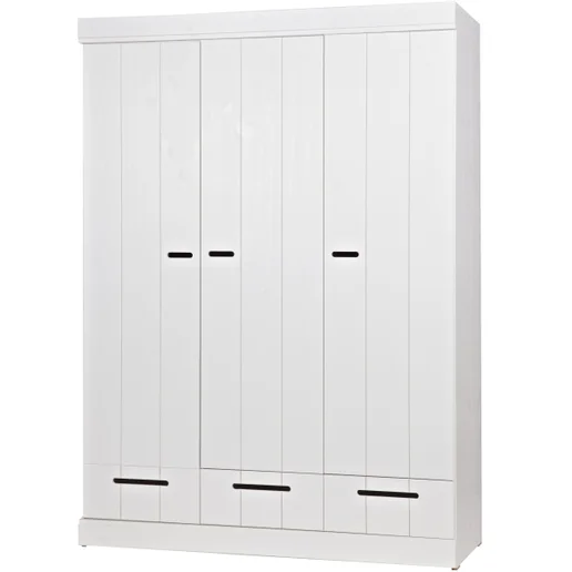 Kast Palen grenen wit 140 cm