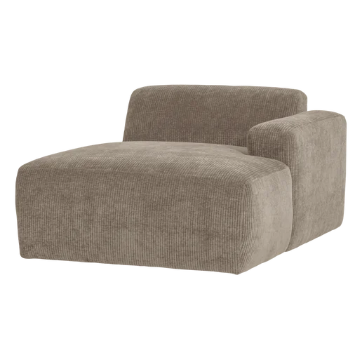 Chaise longue Palan ribstof beige rechts 112 cm