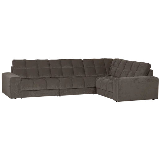 Hoekbank Kalio polyester grijs rechts 316 cm