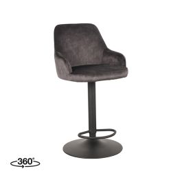 Barkruk Calio velours antraciet 19 50 × 52 × 90 cm