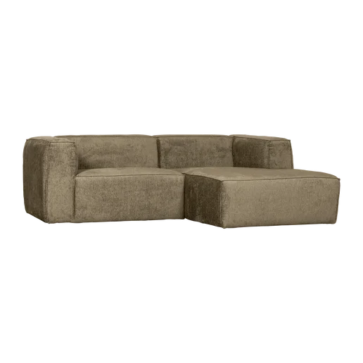 Chaise longue Olna velours oranje rechts 254 cm