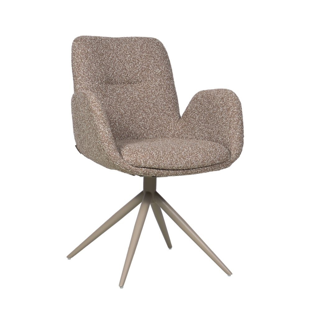 Stoel Rosan polypropyleen polyester bruin draaibaar