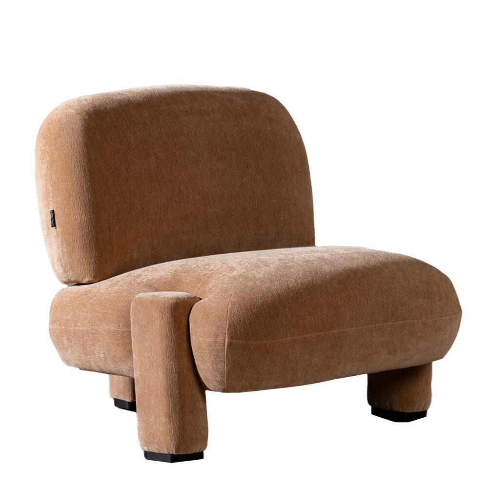 Fauteuil Pero chenille terracotta 80 × 77 cm hoog