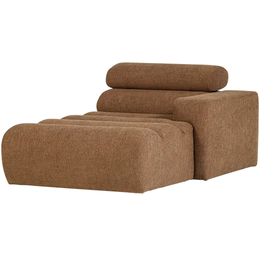 Chaise longue Vinro bruin rechts 109 × 86 cm hoog