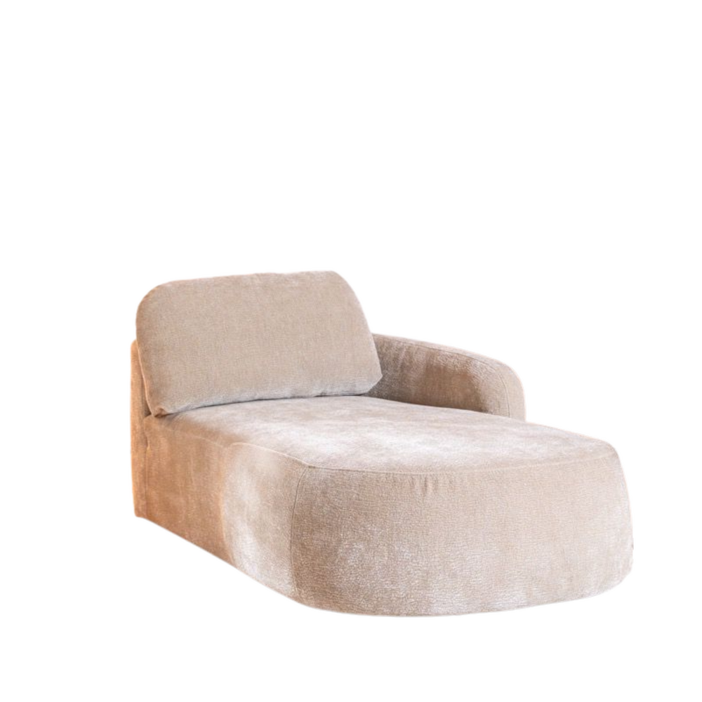 Chaise longue Koron chenille taupe rechts