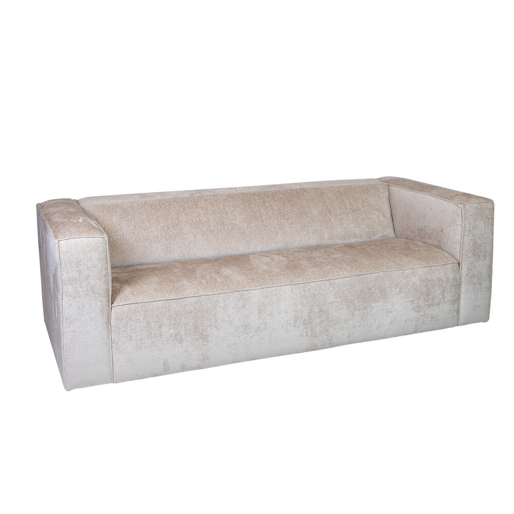 Bank Zelto velours wit 3-zits