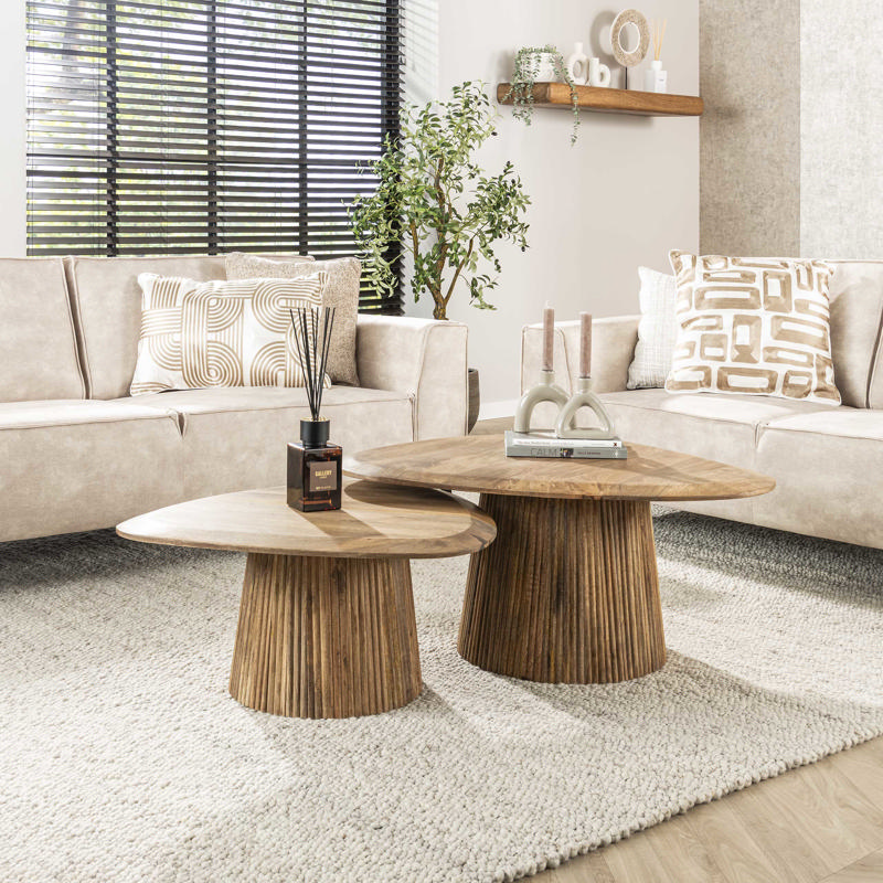 Salontafel Elna driehoekig set van 2