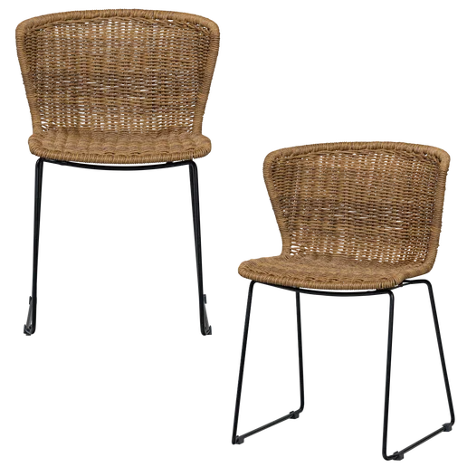 Tuinstoel Ralis rotan naturel set van
