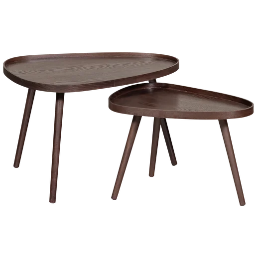 Bijzettafel Oran MDF bruin set van
