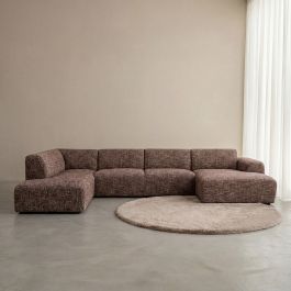 Hoekbank Fenis silencio cherry chocolate 27 links 380 cm