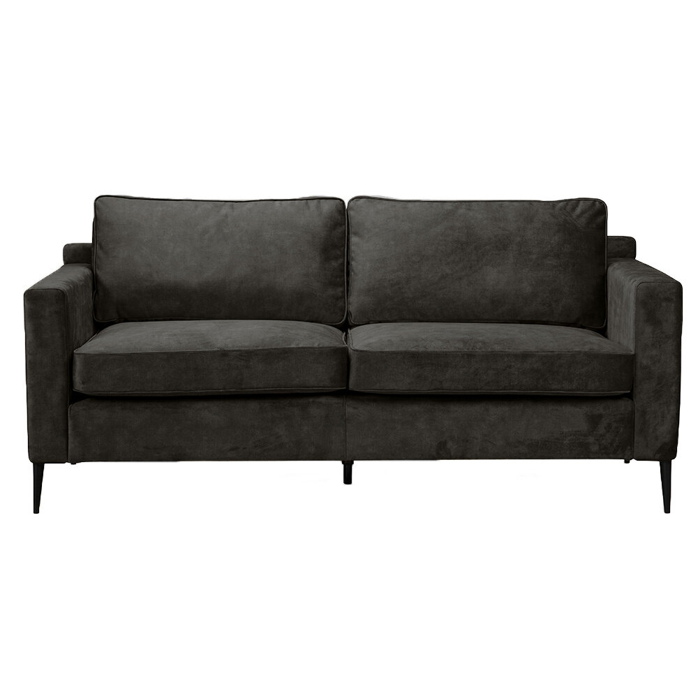 Bank Belis velours antraciet 3-zits 181 cm