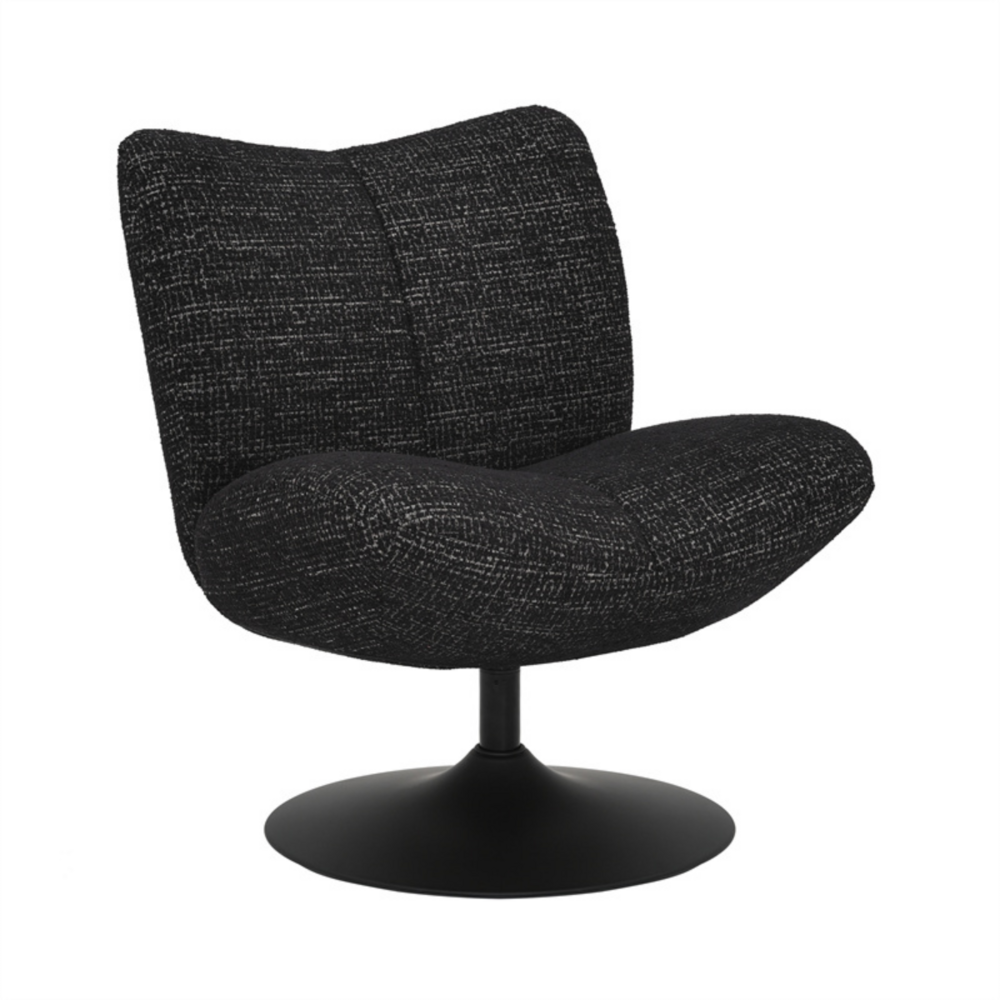 Fauteuil Grami gemêleerd zwart draaibaar 69 cm