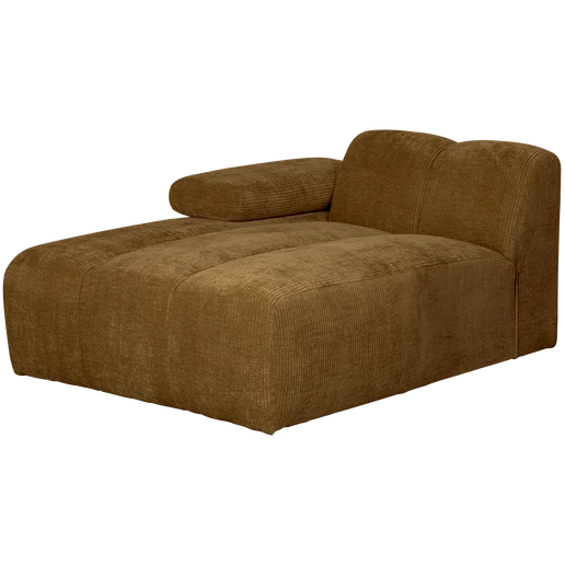 Chaise longue Corna geel links 124 × 74 cm hoog