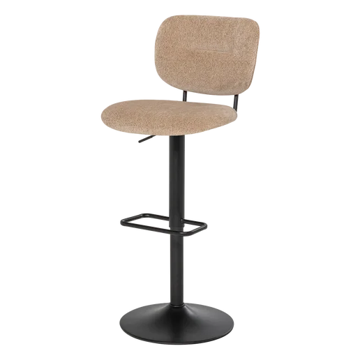 Barkruk Norna geweven chenille beige