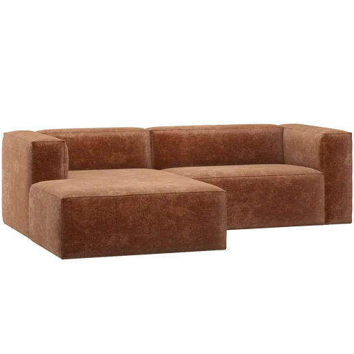 Chaise longue Lanis velours oranje links