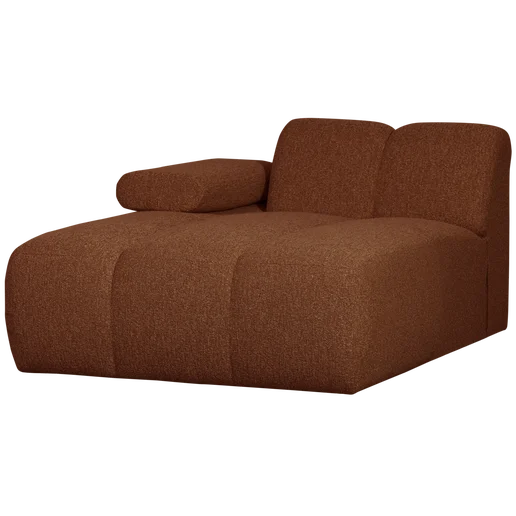 Chaise longue Ralis bruin links 124 cm