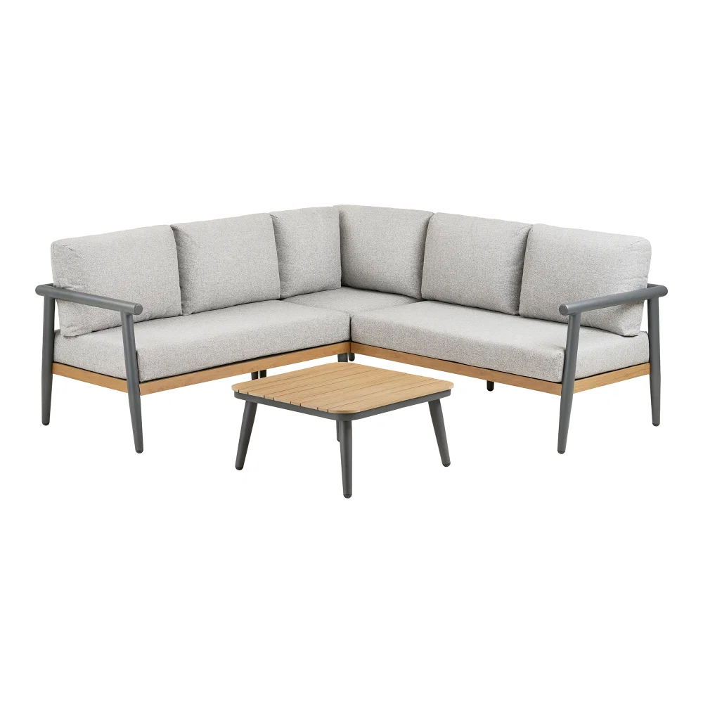 Loungeset Grael nonwood (PE) grijs beige 200 cm
