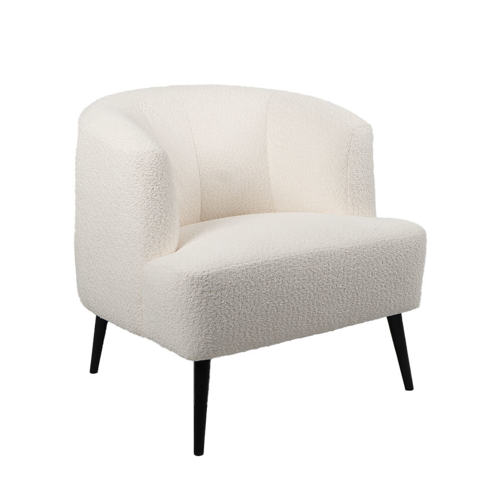 Fauteuil Jasa bouclé wit