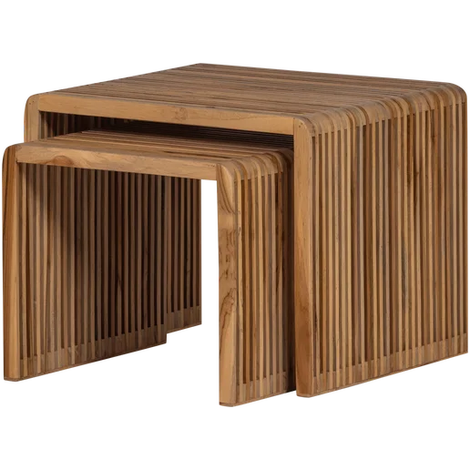 Bijzettafel Elvo bruin set van