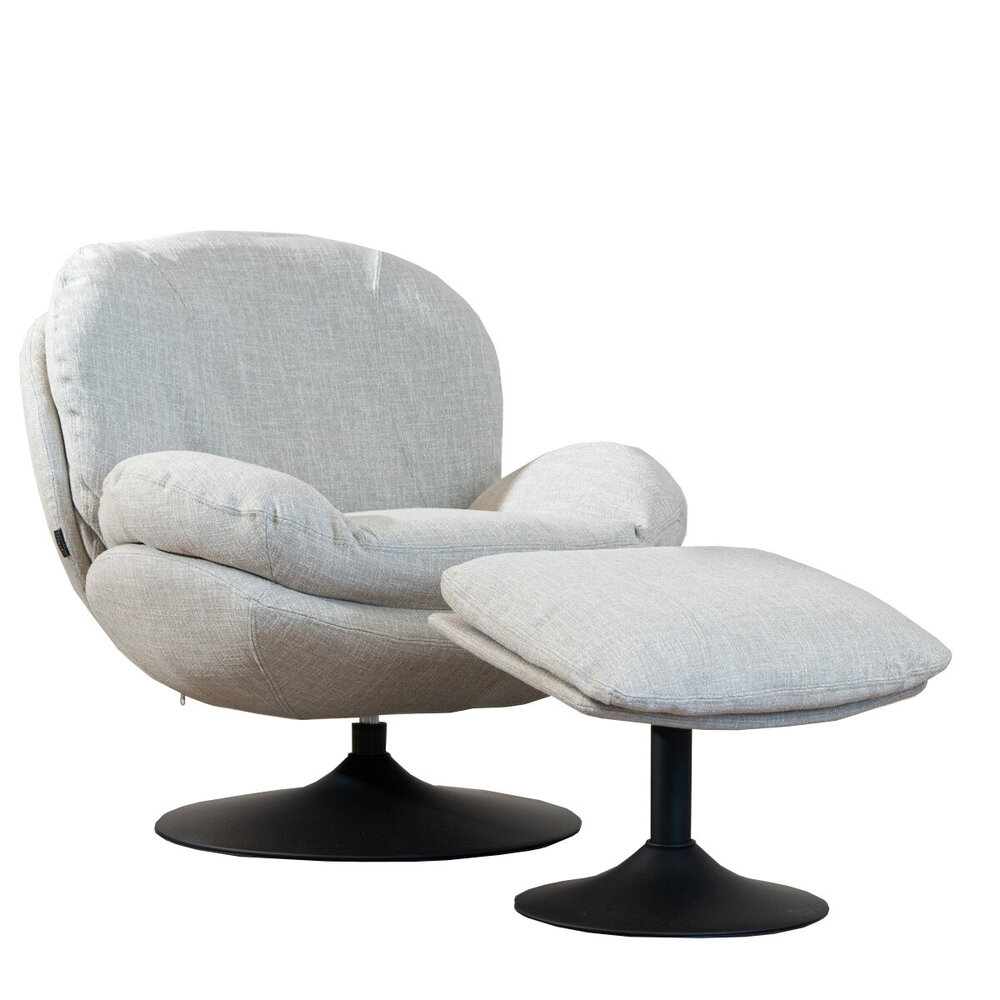 Fauteuil Dalar polyester taupe draaibaar 83 cm