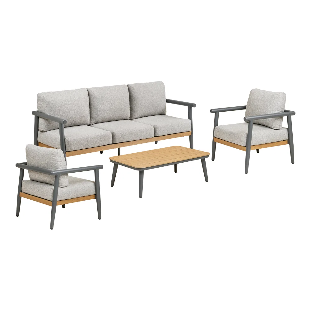 Loungeset Tero nonwood (PE) grijs beige