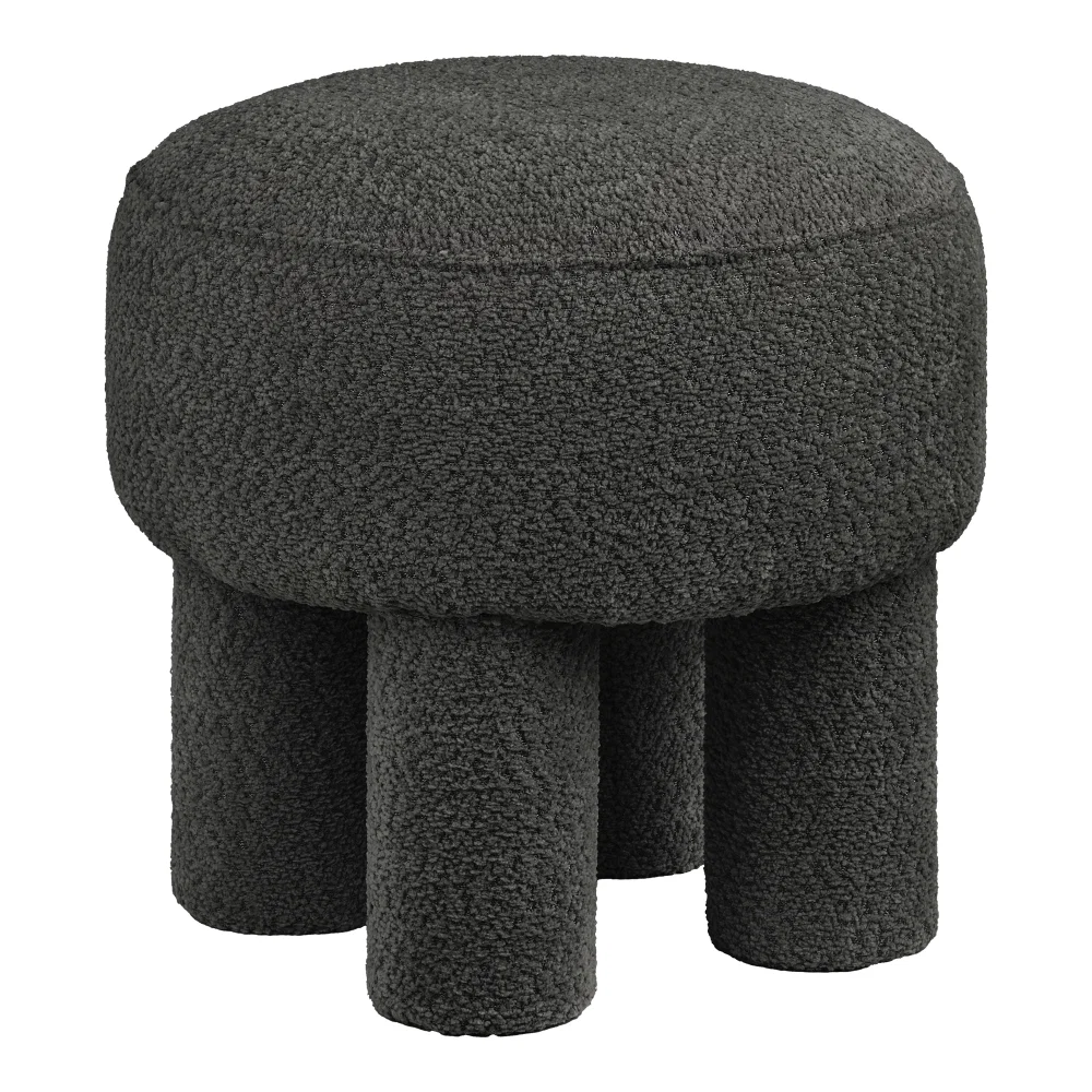 Poef Ralla polyester antraciet 43 cm