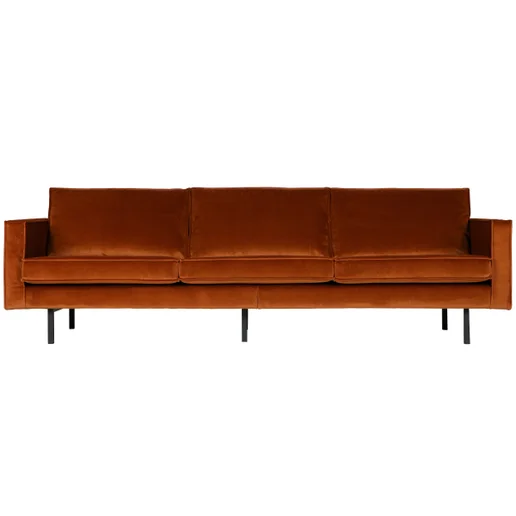 Bank Levris velours oranje 3-zits 277 cm