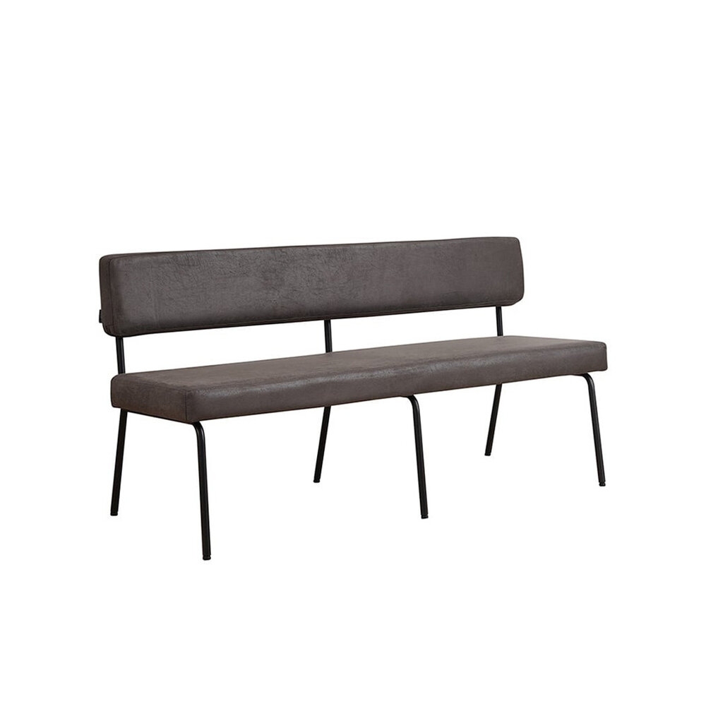 Bankje Vesla eco-leer antraciet 160 cm