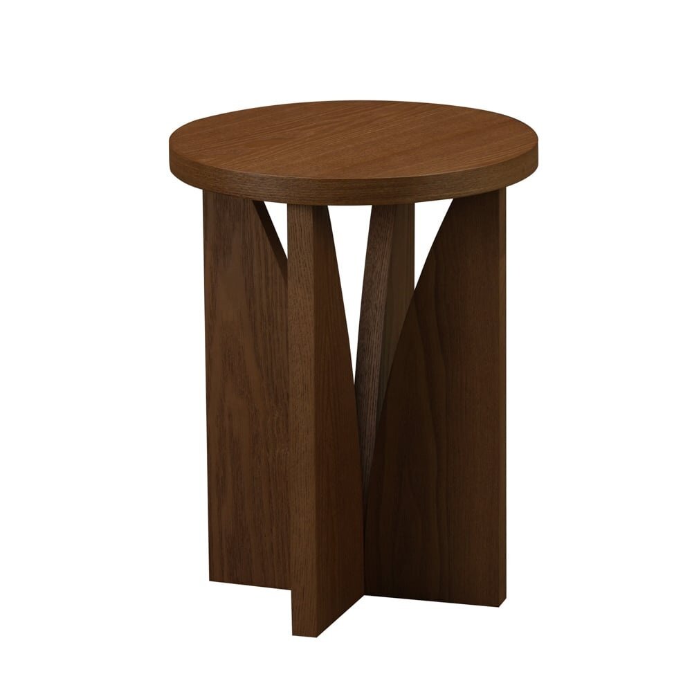 Bijzettafel Marel MDF + eikenfineer rustiek eiken Ø35 cm