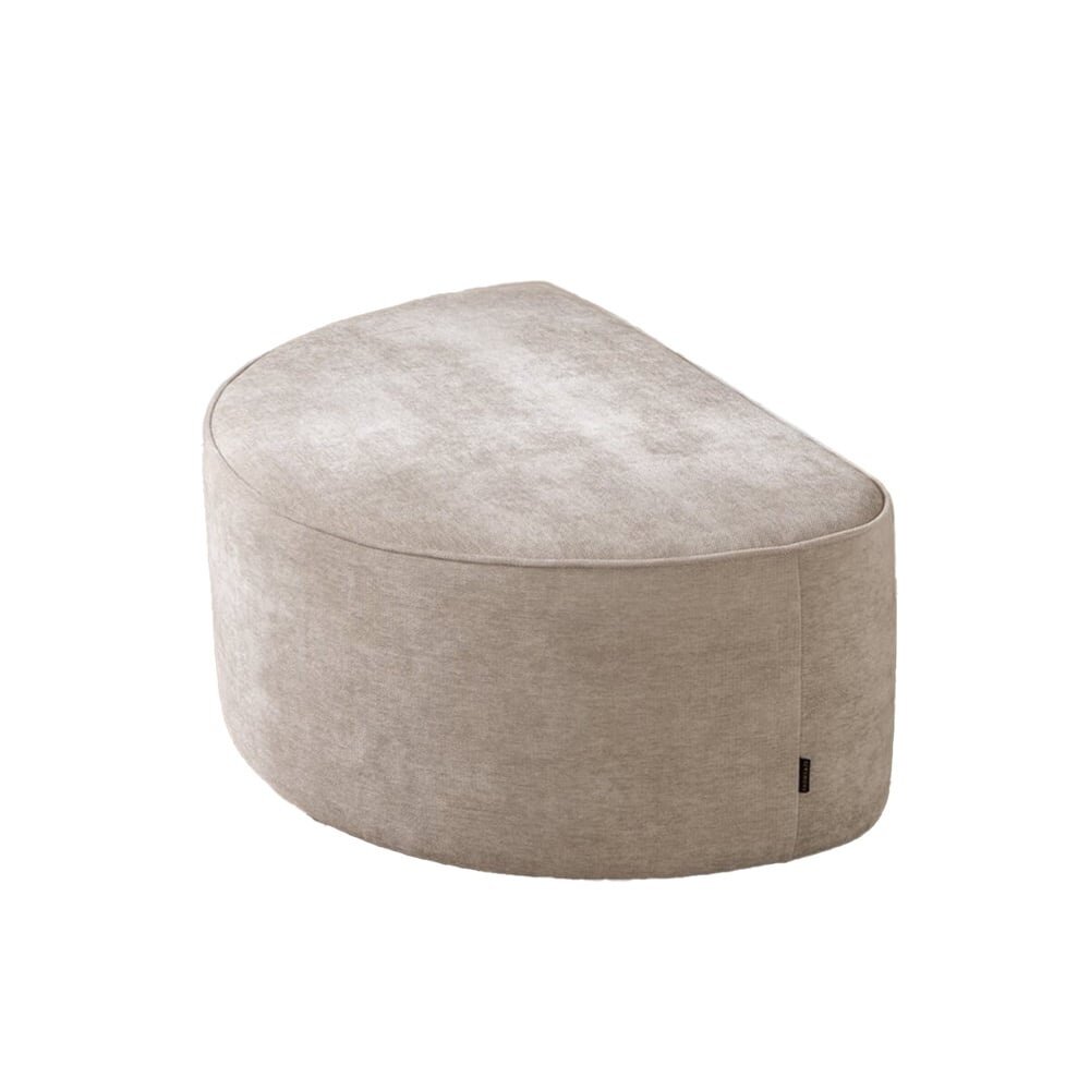 Poef Coron polyester taupe 58 × 37 cm hoog