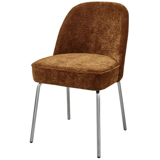 Eetkamerstoel Rosen polyester bruin 50 cm