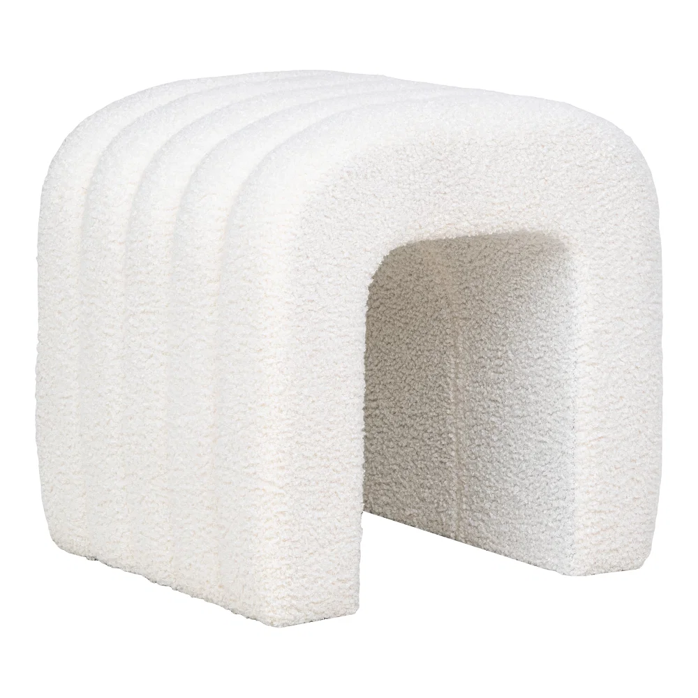 Poef Jasna polyester wit 42 cm