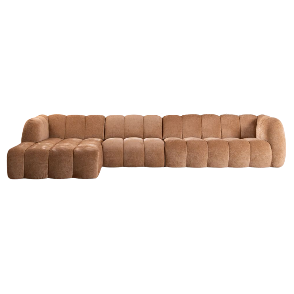 Hoekbank Vinan chenille peach links