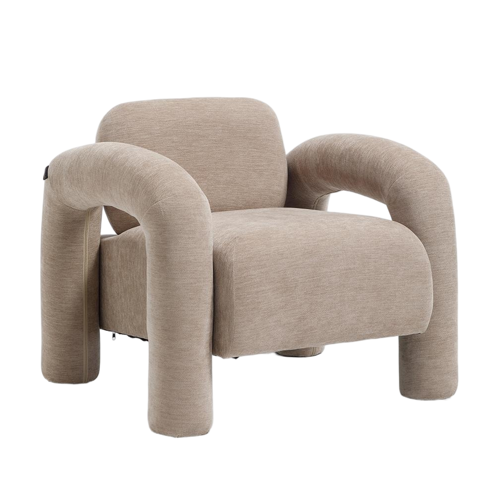 Fauteuil Linto velours beige