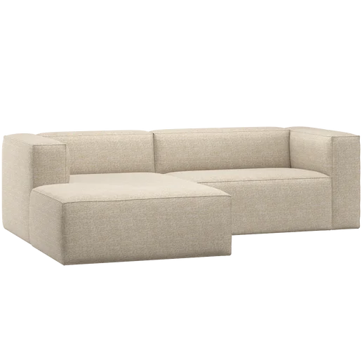 Chaise longue Isna links 254 × 73 cm hoog