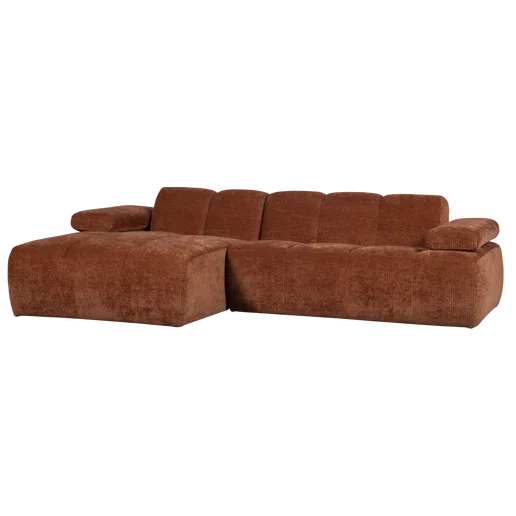 Chaise longue Noris bruin links 284 cm