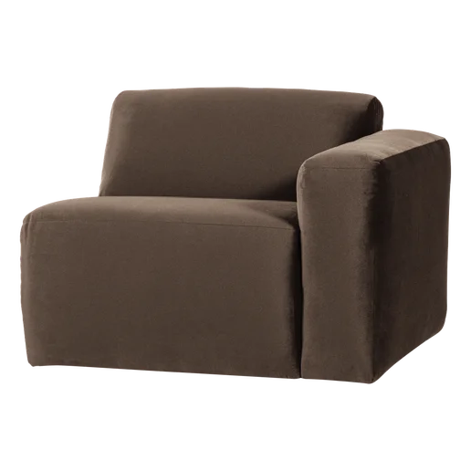 Bank Hele velours 1-zits rechts 105 cm